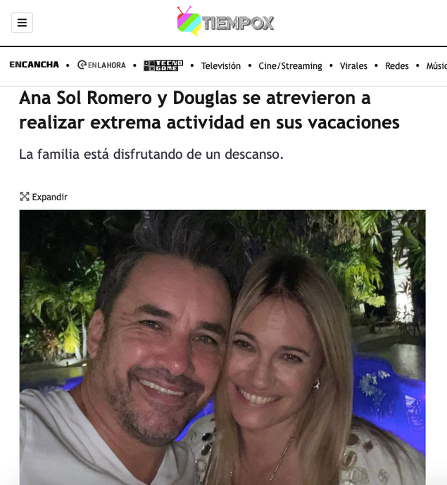 Ana Sol Romero y Douglas se atrevieron a realizar extrema actividad en sus vacaciones- EN CANCHA.CL